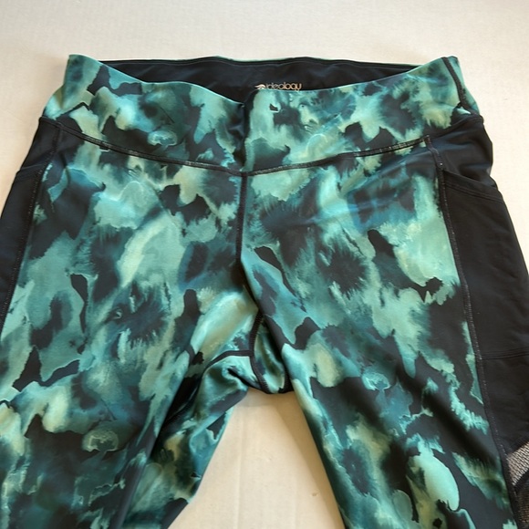 Ideology Abstract Green Camo Mesh Outer Leg Panel Leggings Workout Pants Sz 1X - Picture 3 of 11